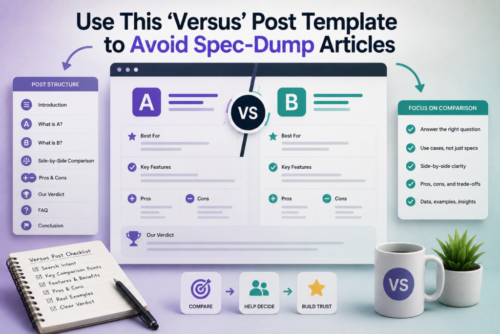 Use This ‘Versus’ Post Template to Avoid Spec-Dump Articles